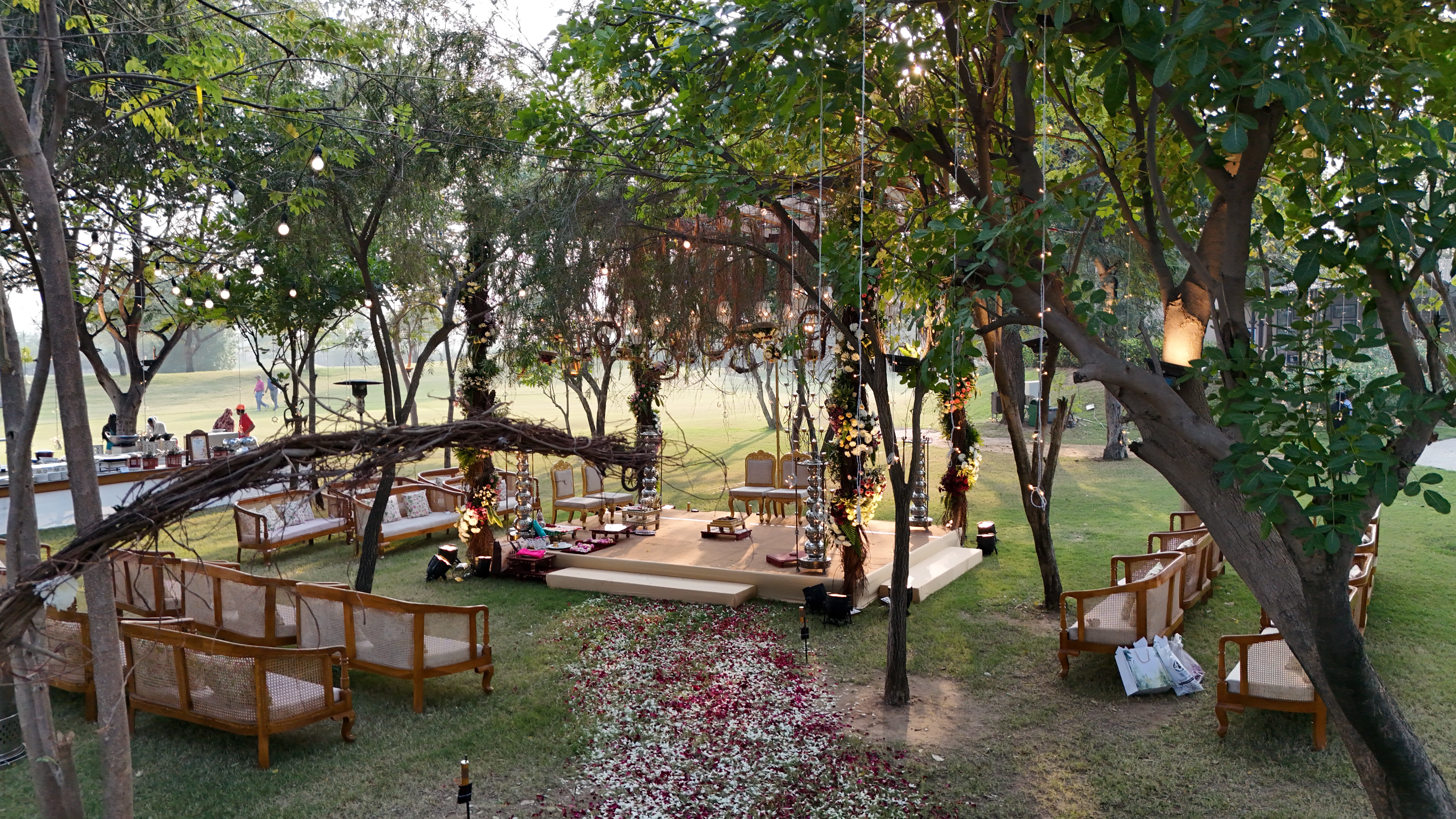Aerial view of Bhavin and Swapnil wedding ceremony at Gulmohar Greens